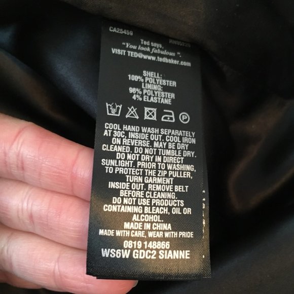 Ted Baker Black Sianne Stencilled Stems Midi Cocktail Dress size 1 nwt *FLAWED* - Picture 16 of 16